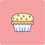 A sticker of a cupcake