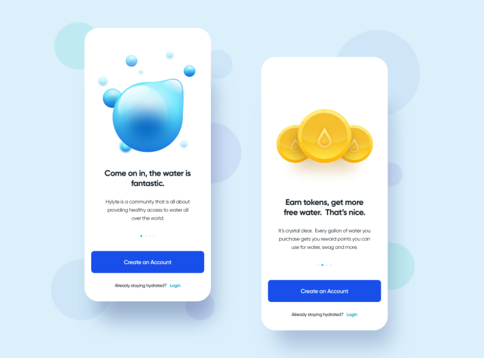 Best App Design Inspiration Examples -  Hydration