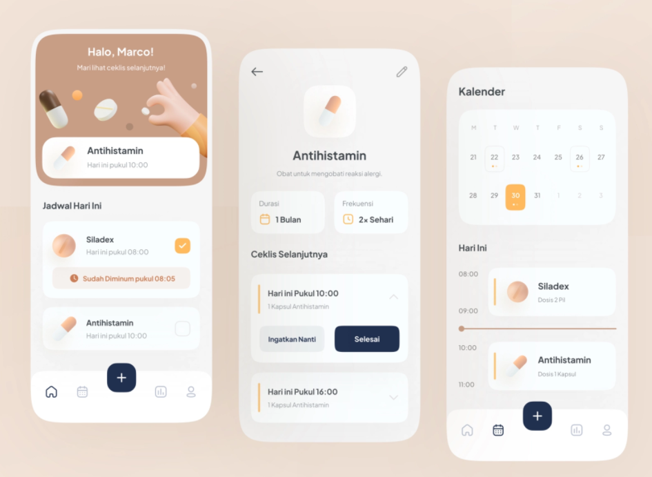 Best App Design Inspiration Examples  - Medicine Reminder