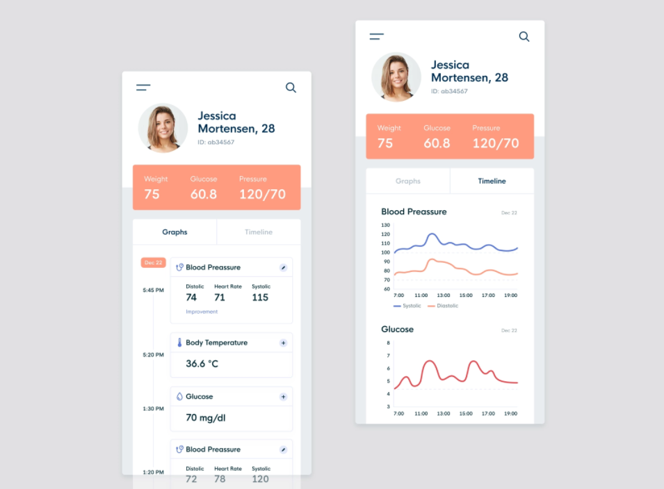 Best App Design Inspiration Examples  -  Healthcare Mobile App 