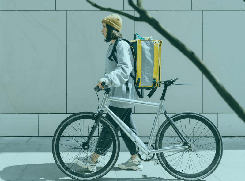 A designer with a bicycle