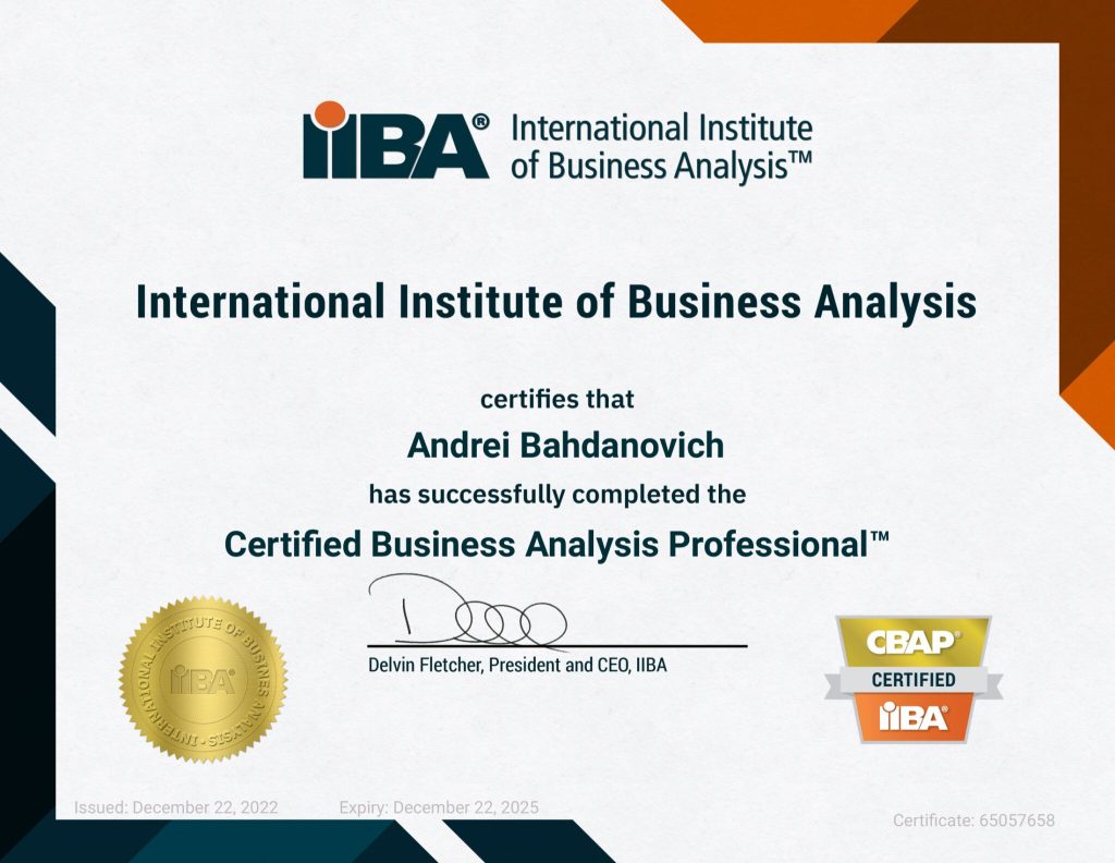 iiba certificate