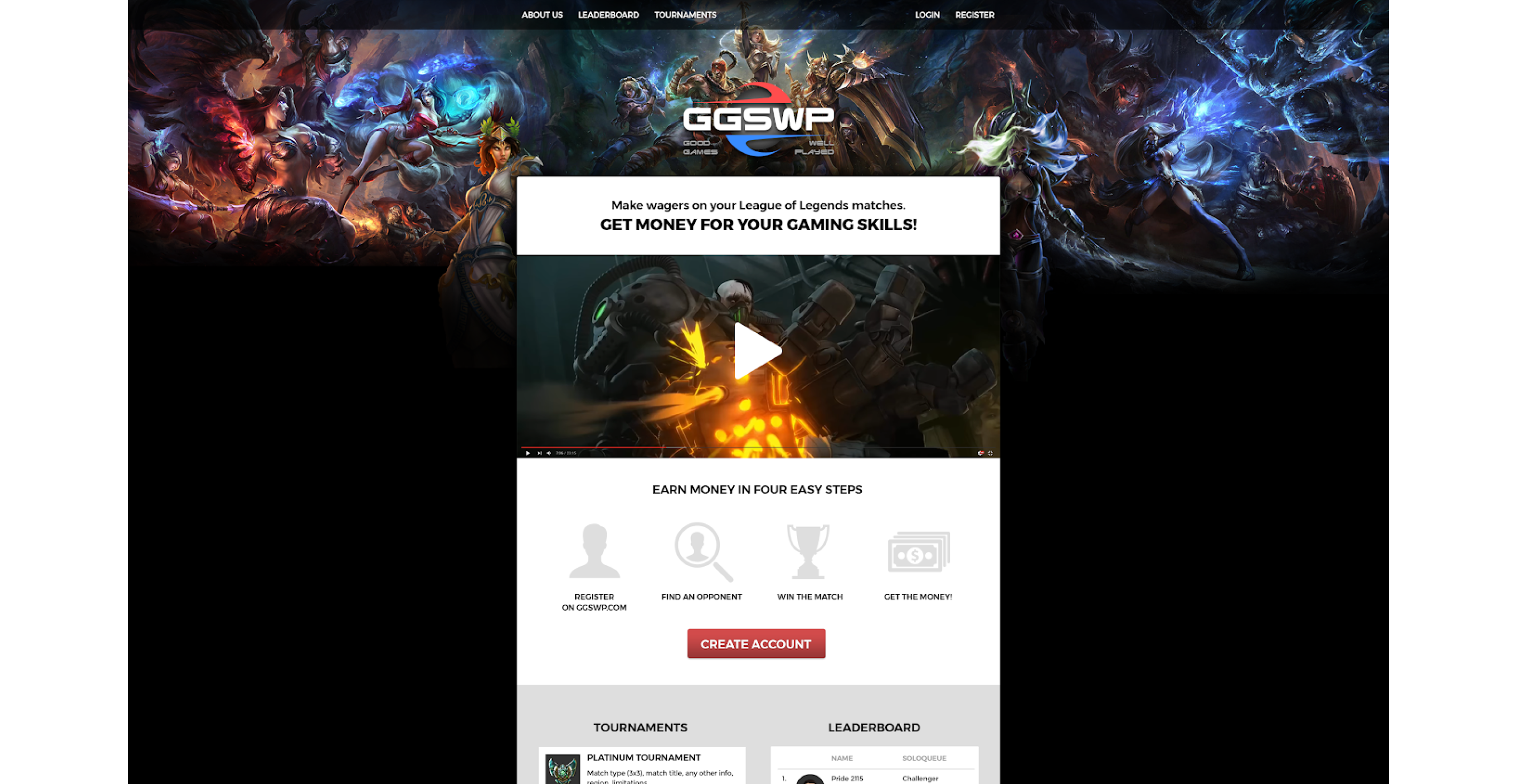 GGSWP Web Platform for Online Gaming Tournaments