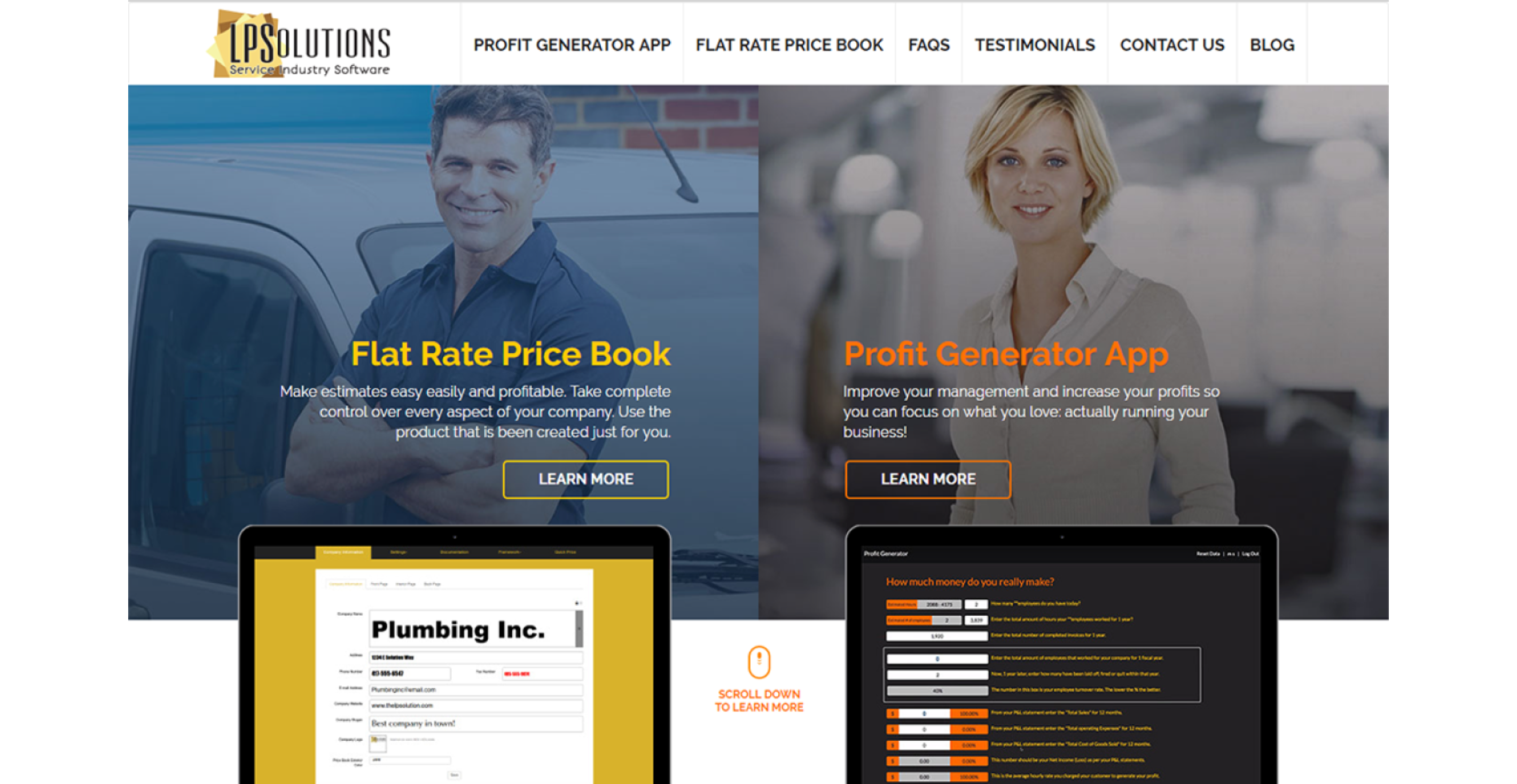 The LPSolutions Flat Rate Price Book main page