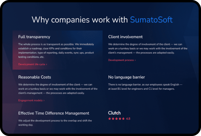 why companies work with SumatoSoft explanation