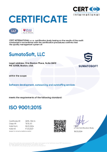 ISO 9001 2015 sumatosoft