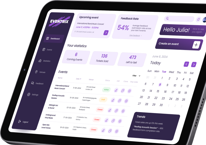 Event platform for indie organizers