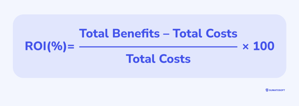 Basic ROI formula for evaluating investment profitability