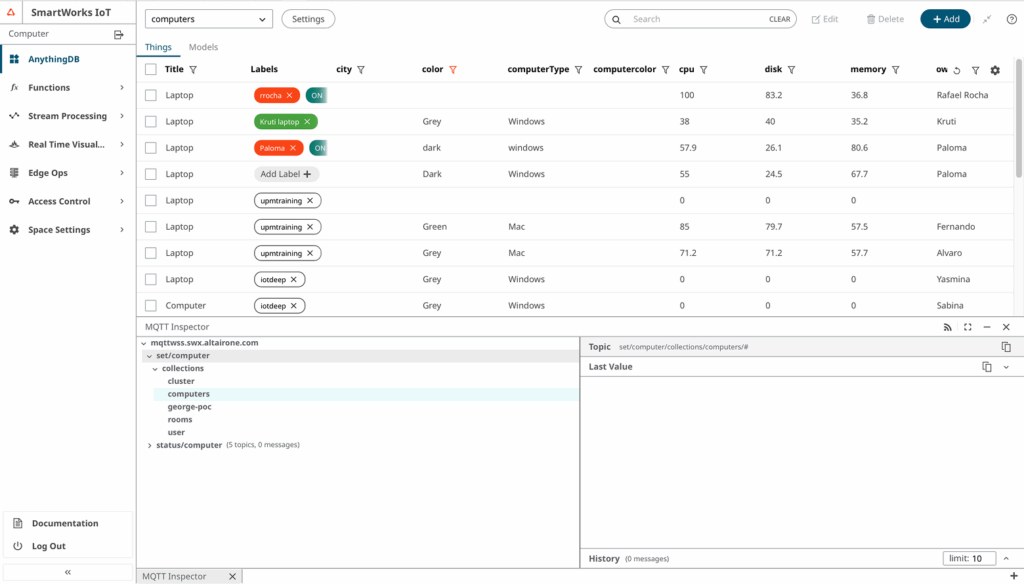Altair SmartWorks interface