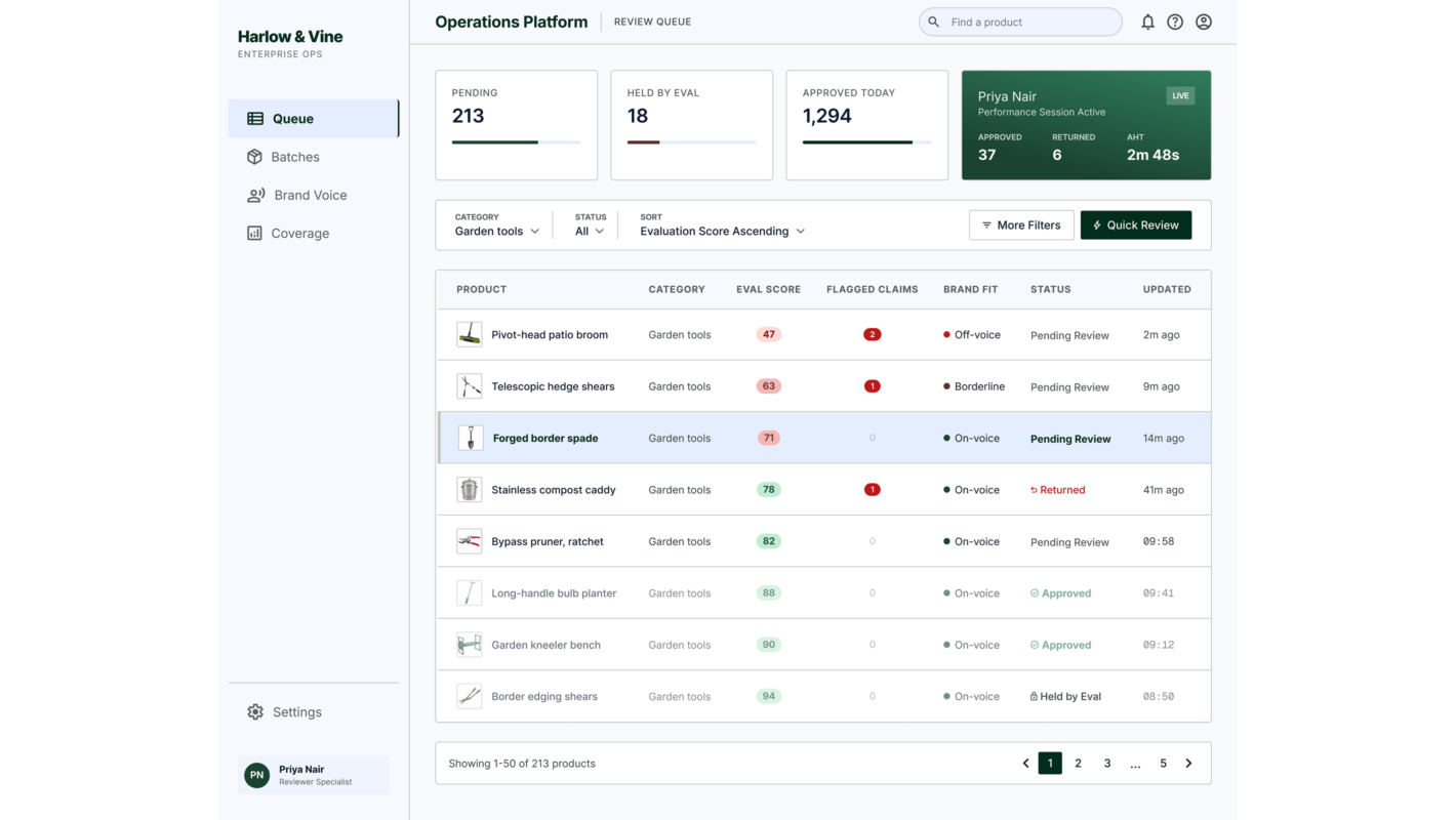 GenAI product-description engine for an online retailer