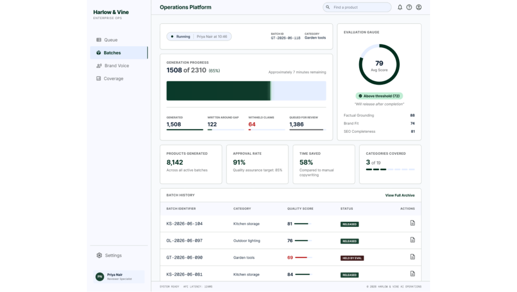 GenAI product-description engine for an online retailer